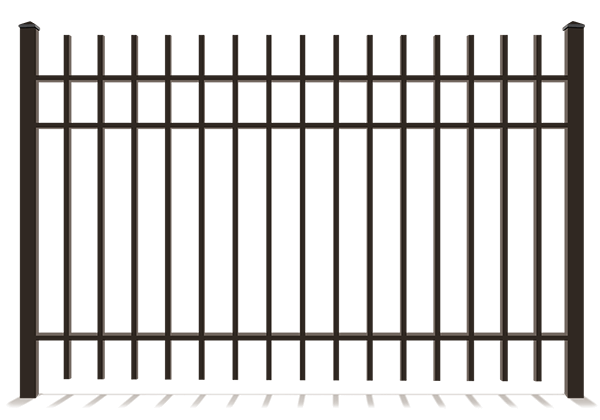 3 rail aluminum fence with picket top in Evans Georgia