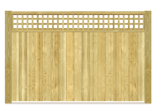 Grid Top wood fence in Evans Georgia