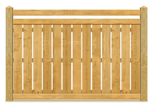Horizontal Top Rail Spaced Picket wood fence in Evans Georgia